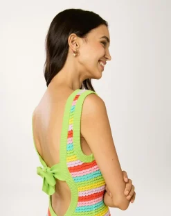 Femme Manoush Robes^Robe Midi Ecaille Arc-en-ciel rainbow