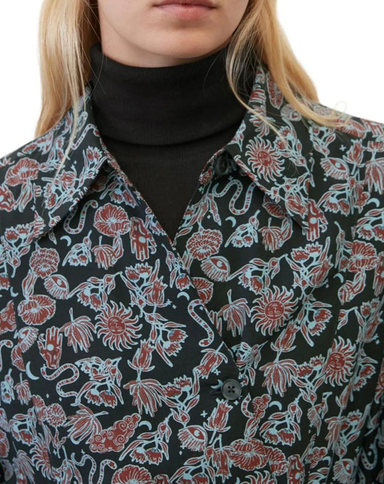 Robe midi imprimée noir/multicolore-Marc O'Polo Discount