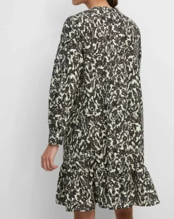 Femme Marc O'Polo Robes^Robe mi-longue à fleurs noire