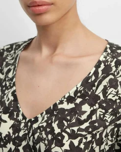 Femme Marc O'Polo Robes^Robe mi-longue à fleurs noire