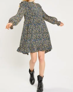 Robe mi-longue imprimée multicolore-Scotch & Soda Discount