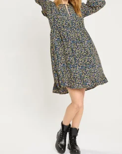 Robe mi-longue imprimée multicolore-Scotch & Soda Discount