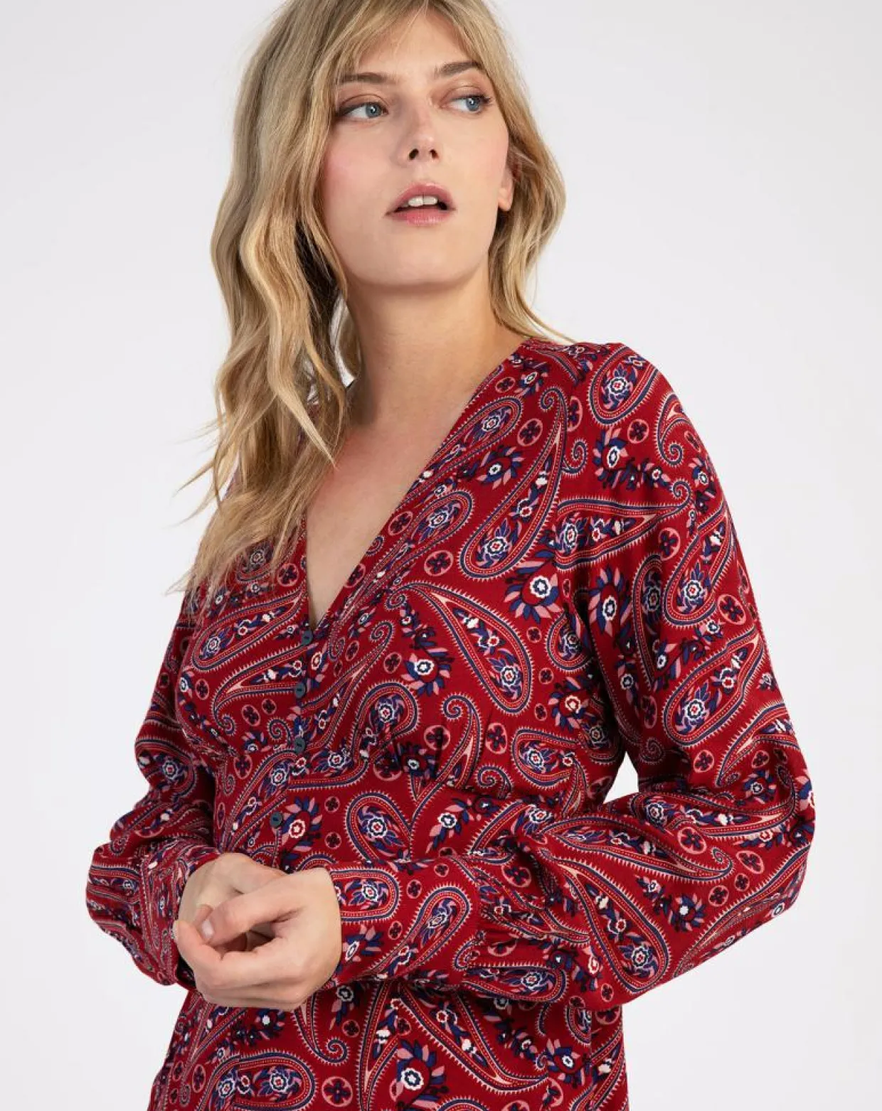 Femme An'ge Robes^Robe Miroko paisley sanguine