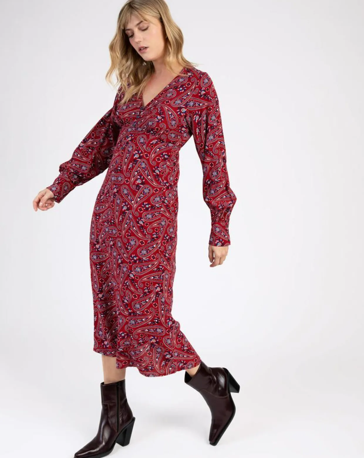 Femme An'ge Robes^Robe Miroko paisley sanguine
