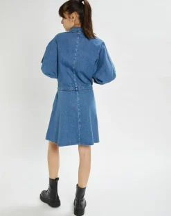 Robe Nora en denim bleue-Stella Forest Sale