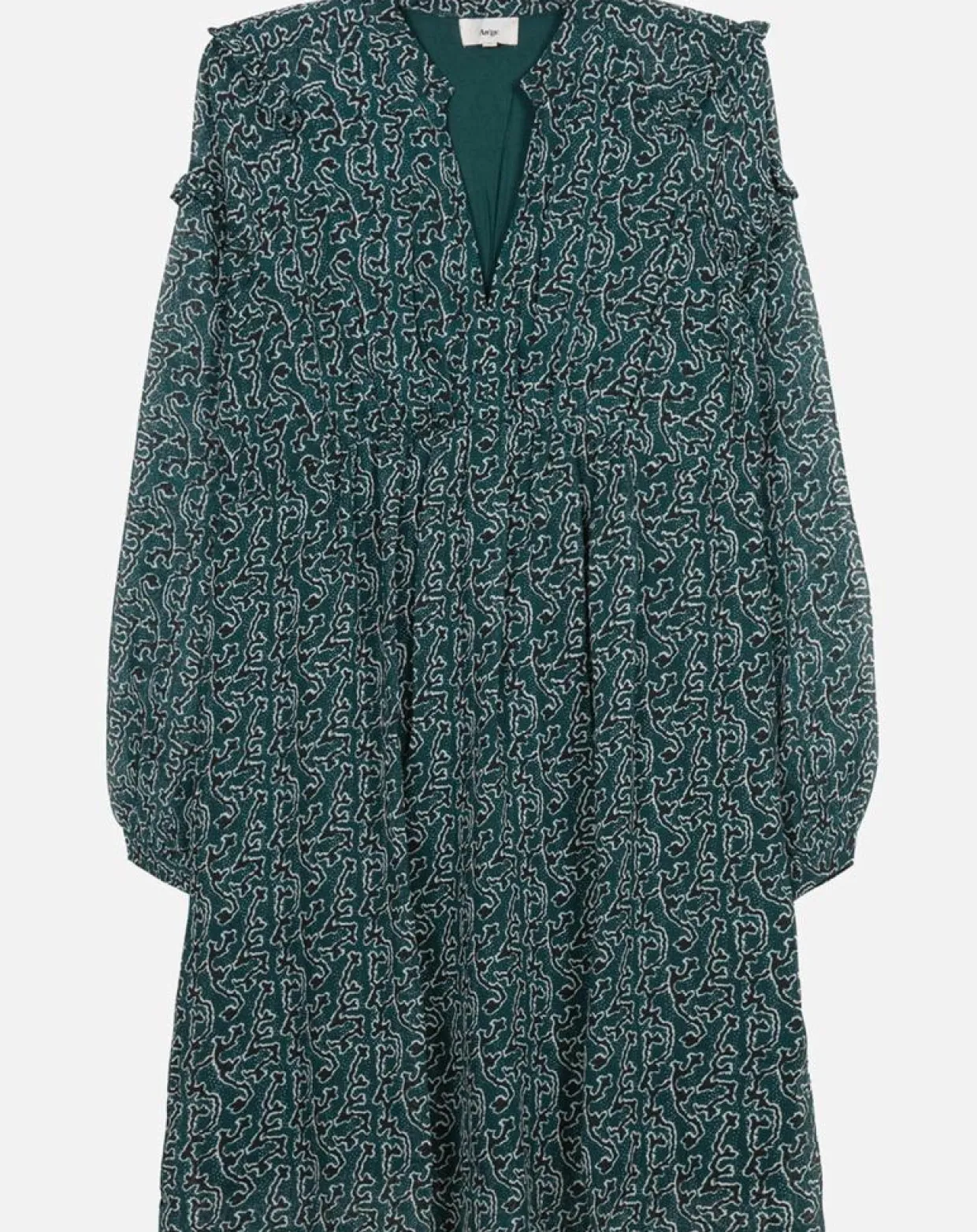 Robe Odette imprimée vert sapin-An'ge New