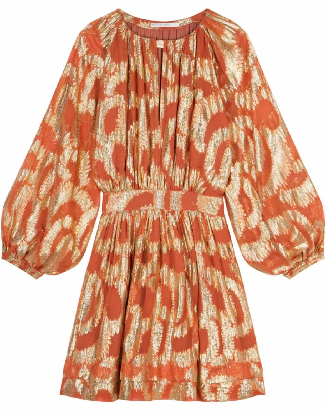 Femme Mare di Latte Robes^Robe Oleria courte patineuse imprimée orange