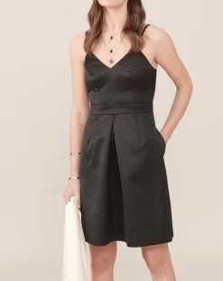 Femme Caroll Robes^Robe Ora évasée satinée noire