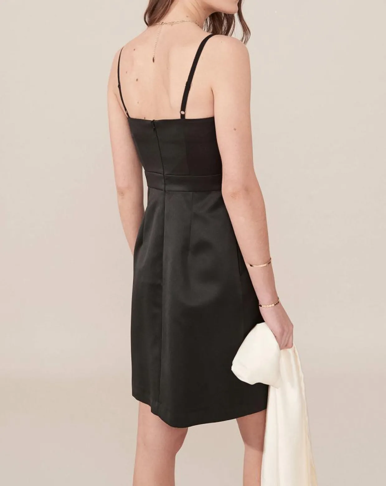 Femme Caroll Robes^Robe Ora évasée satinée noire