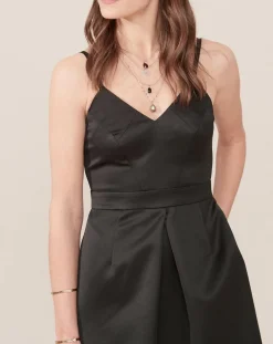 Femme Caroll Robes^Robe Ora évasée satinée noire