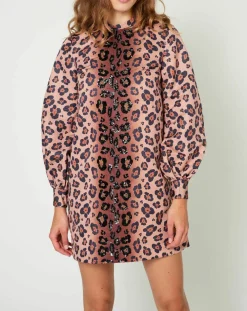 Femme Manoush Robes^Robe Panther léopard marron