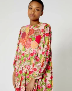 Femme Manoush Robes^Robe Patchwork rose