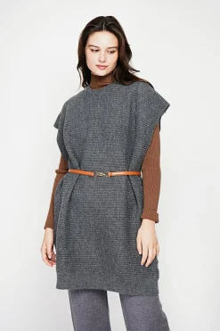 Robe poncho col rond loup-C&Jo Best