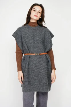 Robe poncho col rond loup-C&Jo Best