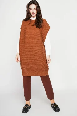 Robe poncho col rond marron-C&Jo Sale