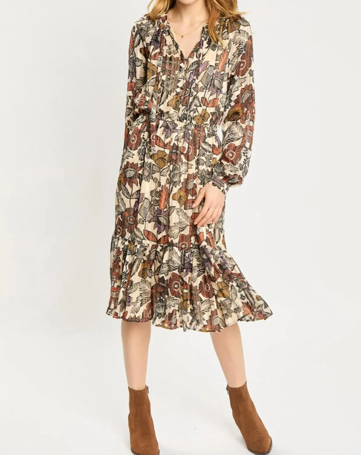 Robe print fleurs maison écru/multicolore-Scotch & Soda New