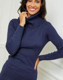 Femme L'Armoire de Suzette Robes^Robe Pull en Cachemire mélangé Maela marine