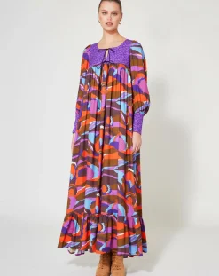 Femme Manoush Robes^Robe Purple Country print lila