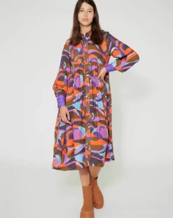 Femme Manoush Robes^Robe Purple Country print lilas