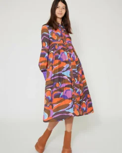 Femme Manoush Robes^Robe Purple Country print lilas