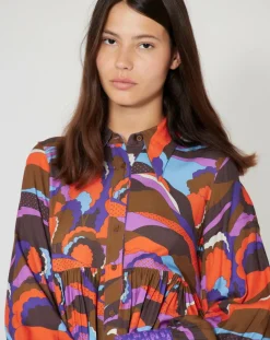 Femme Manoush Robes^Robe Purple Country print lilas