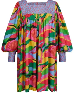 Femme Manoush Robes^Robe Purple Country print bleu gris