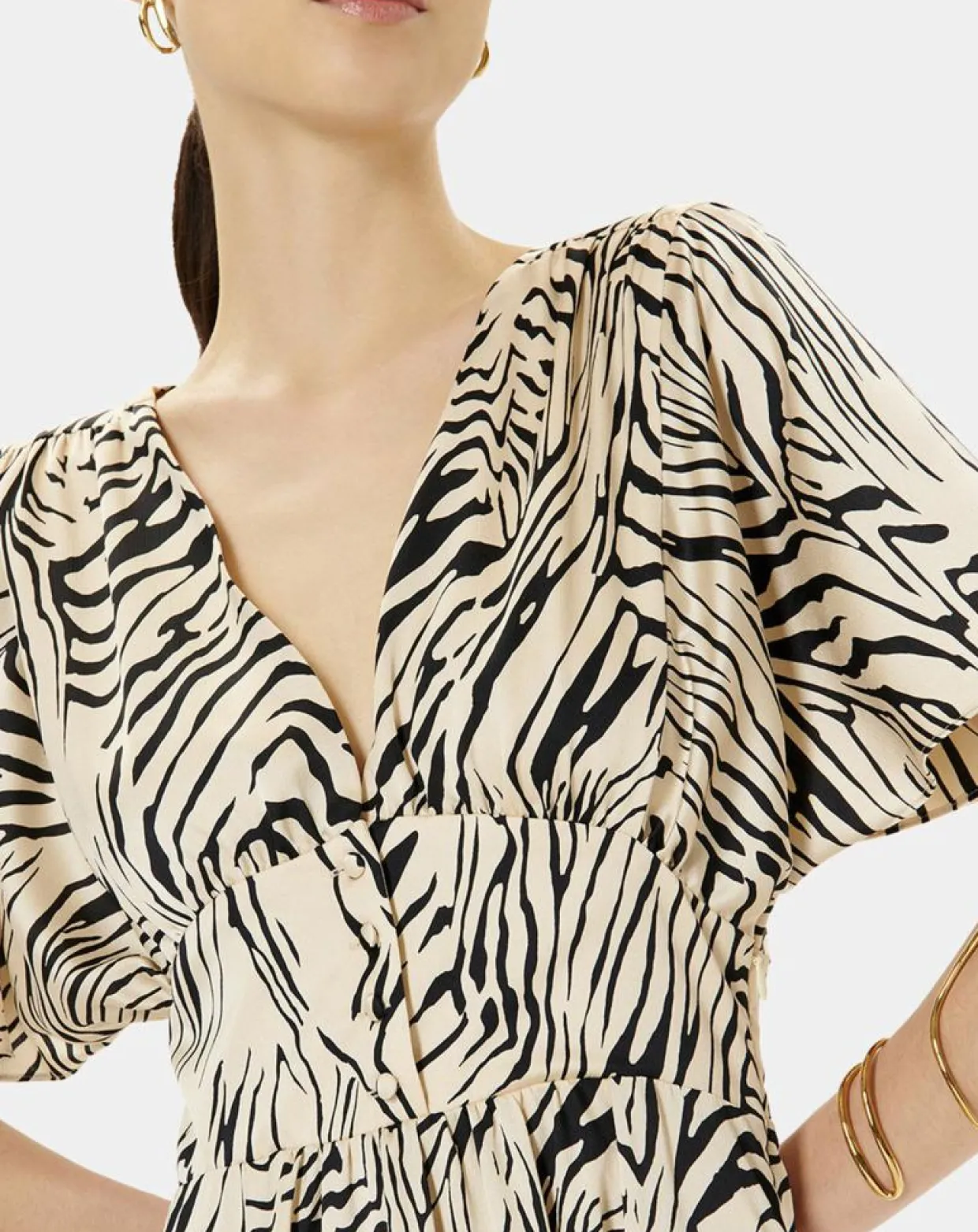 Femme Zapa Robes^Robe Rafi imprimée zèbre noir/beige