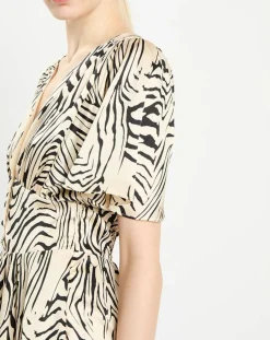 Femme Zapa Robes^Robe Rafi imprimée zèbre noir/beige