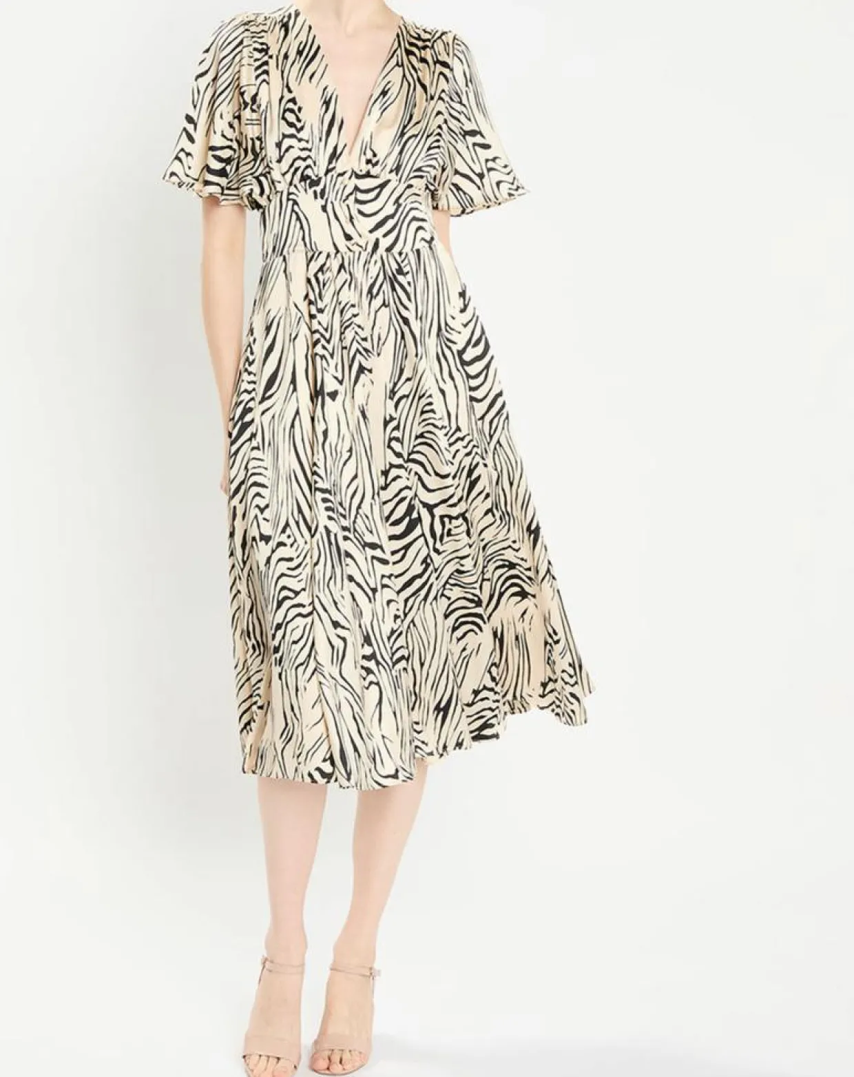 Femme Zapa Robes^Robe Rafi imprimée zèbre noir/beige