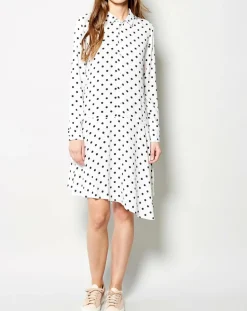 Femme Karl Marc John Robes^Robe Raipur asymétrique à pois blanche