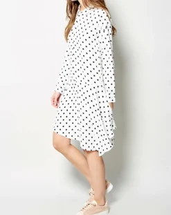 Femme Karl Marc John Robes^Robe Raipur asymétrique à pois blanche