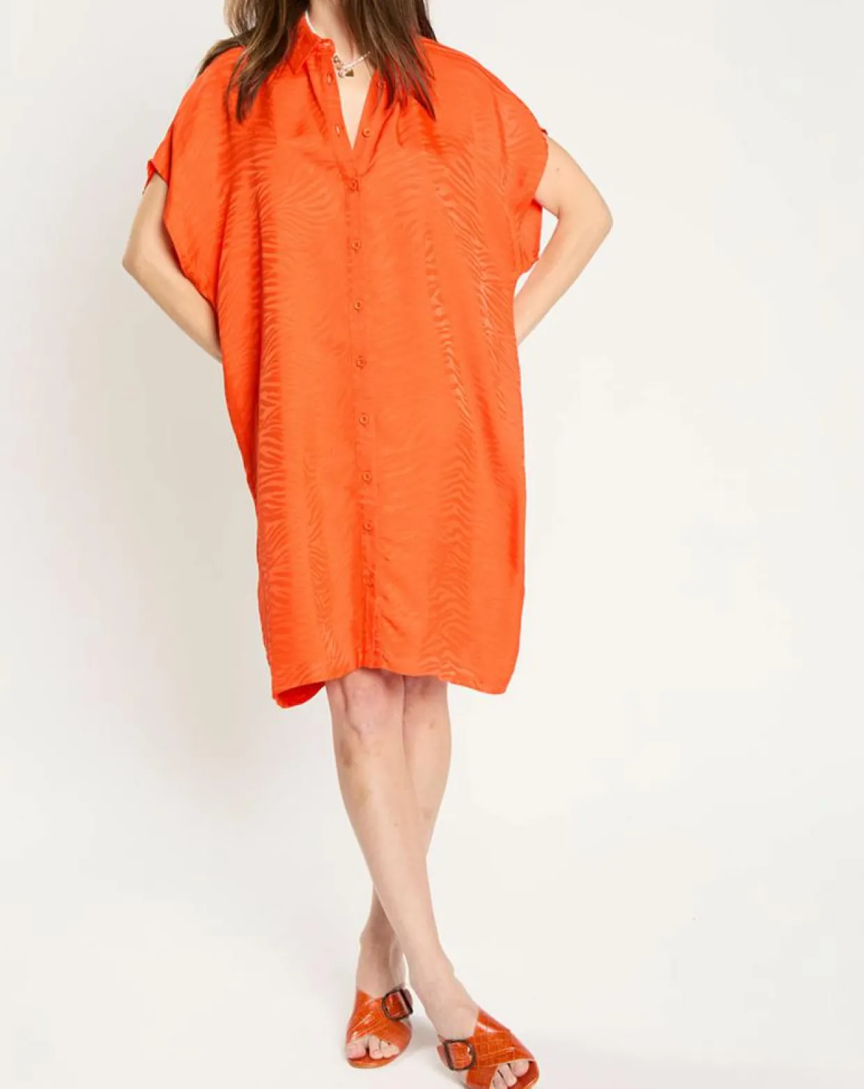 Robe Ratela motifs ton sur ton orange-Zapa Outlet