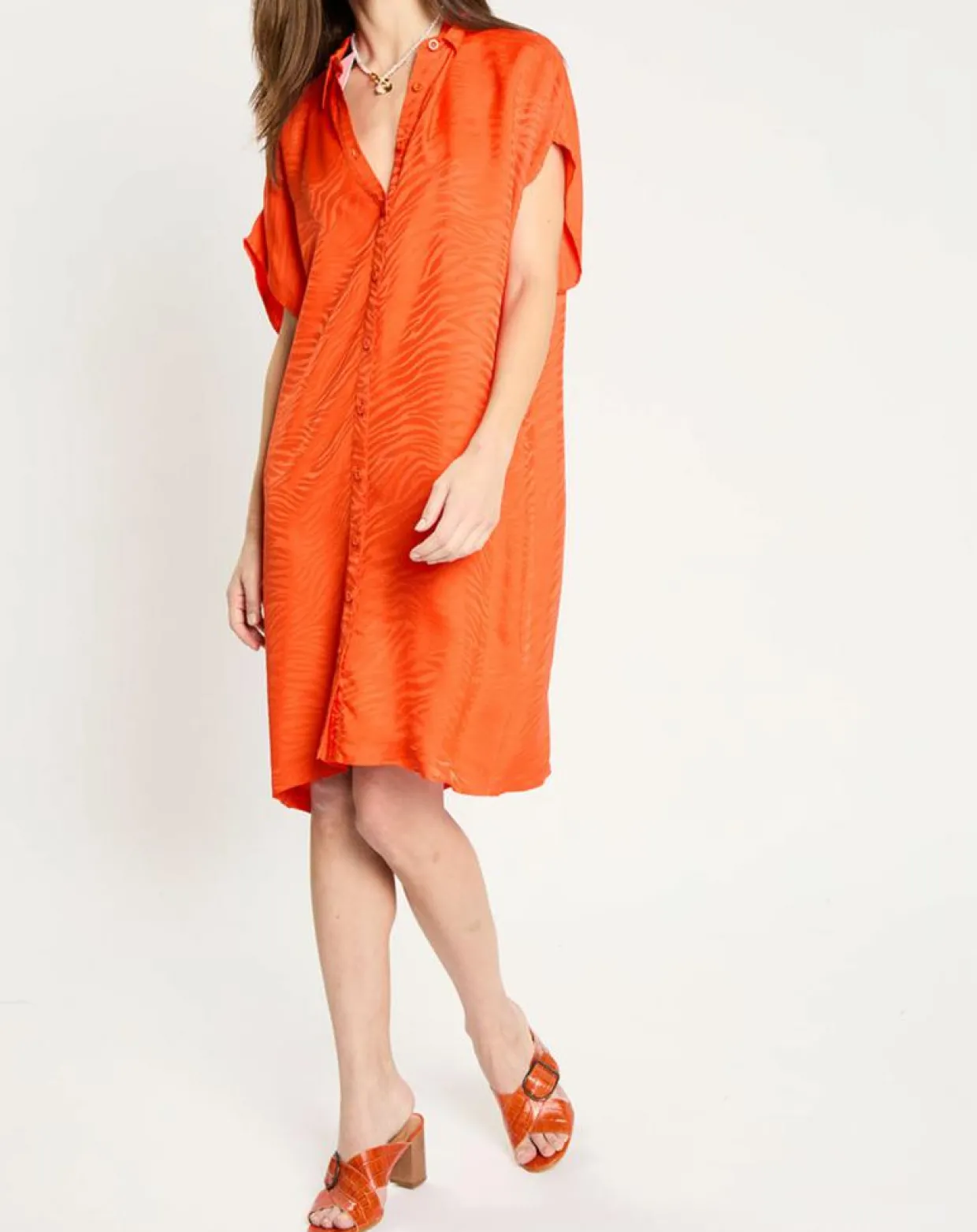 Robe Ratela motifs ton sur ton orange-Zapa Outlet