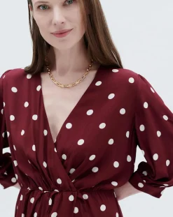 Femme Caroll Robes^Robe Rayan à pois bordeaux