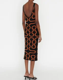Femme Zapa Robes^Robe Ridley imprimée noir/marron