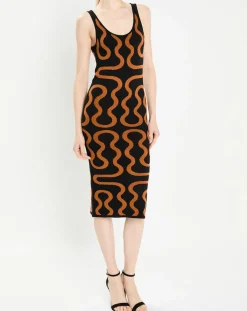 Femme Zapa Robes^Robe Ridley imprimée noir/marron