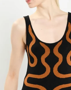 Femme Zapa Robes^Robe Ridley imprimée noir/marron