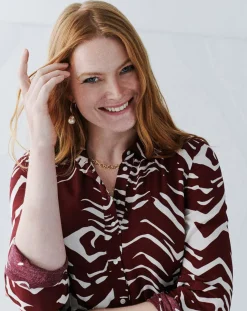 Femme Caroll Robes^Robe Rlilie imprimée bordeaux