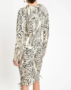 Femme Zapa Robes^Robe Robert imprimée zèbre noir/beige