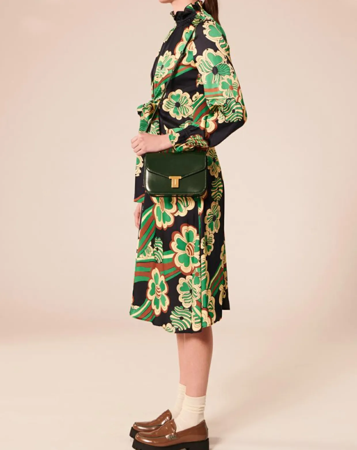 Femme Tara Jarmon Robes^Robe Ronnie vert motif