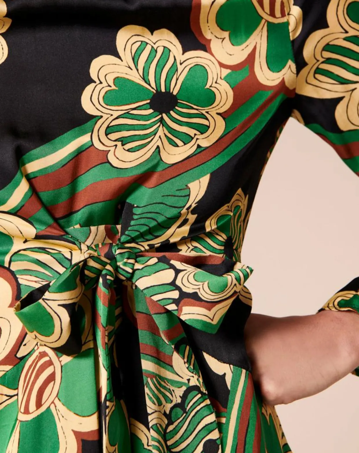 Femme Tara Jarmon Robes^Robe Ronnie vert motif
