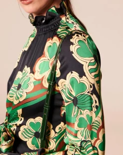 Femme Tara Jarmon Robes^Robe Ronnie vert motif