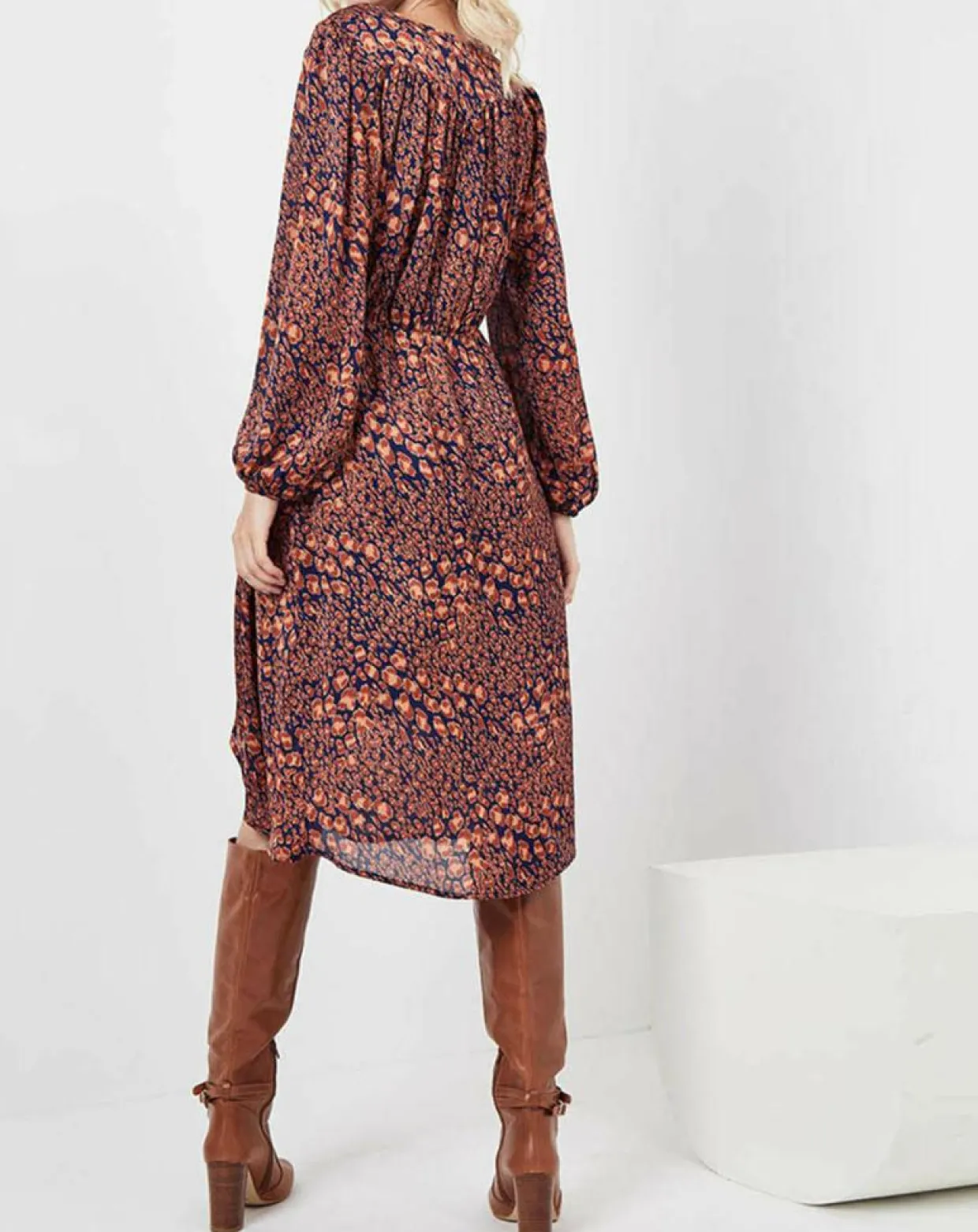 Robe Rose imprimée brique/bleu marine-See u Soon Clearance