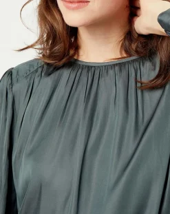Femme See u Soon Robes^Robe satinée Giulia verte