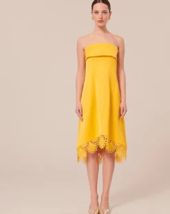 Femme Tara Jarmon Robes^Robe satinée jaune