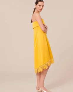 Femme Tara Jarmon Robes^Robe satinée jaune