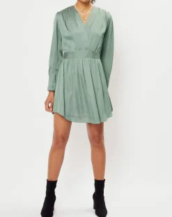 Femme See u Soon Robes^Robe satinée Naomie verte