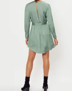 Femme See u Soon Robes^Robe satinée Naomie verte