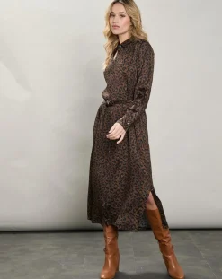 Robe satinée Revelation léopard brune-Hartford Discount