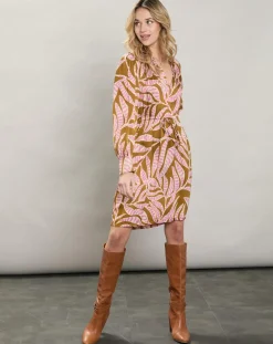 Femme Hartford Robes^Robe satinée Rissa tabac/rose
